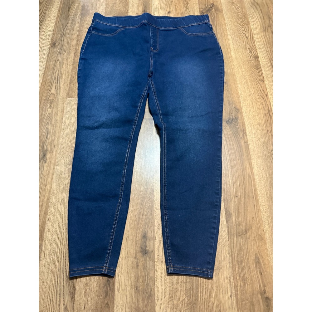Terra & Sky Jeggings Women Size 1X Blue Denim Pull On Skinny Stretch Pants